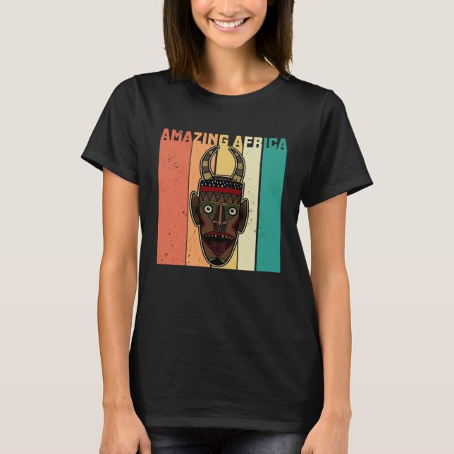 Camiseta Africa Mask African Afro History Reggae Melanin (Anverso)