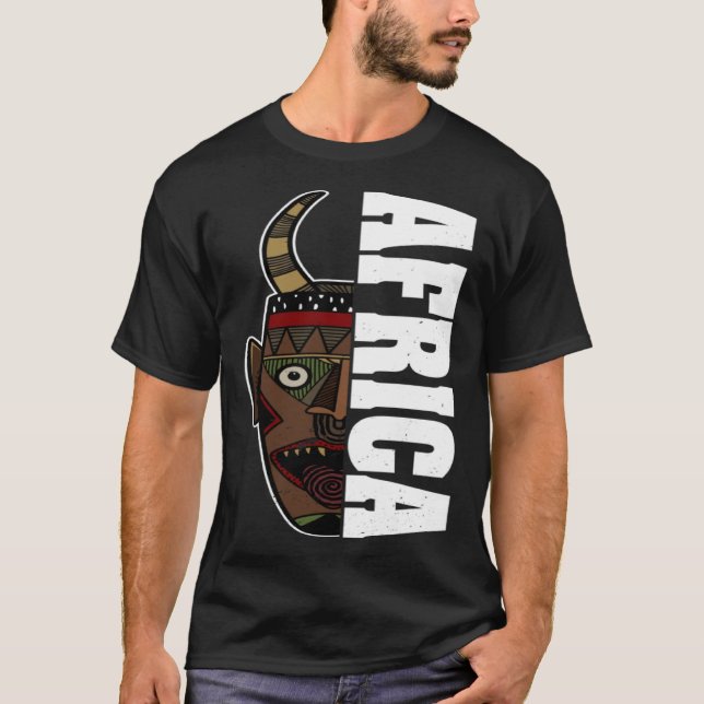 Camiseta Africa Mask African Afro History Reggae Melanin (Anverso)