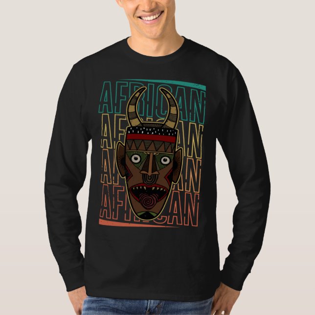 Camiseta Africa Mask African Afro History Reggae Melanin  1 (Anverso)