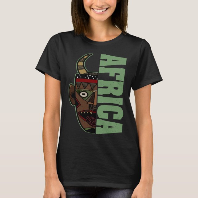 Camiseta Africa Mask African Afro History Reggae Melanin  2 (Anverso)