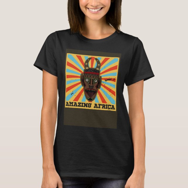 Camiseta Africa Mask African Afro History Reggae Melanin  6 (Anverso)