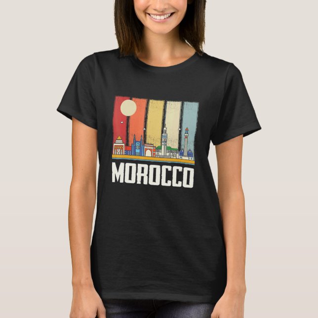 Camiseta Africa Morocco Skyline Moroccans African Souvenir  (Anverso)