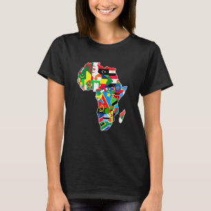 Camiseta África Orgullo Mapa de continente africano con ban