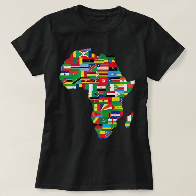 Camiseta África Orgulloso país africano Banderas Continente (Diseño del anverso)