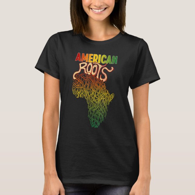 Camiseta Africa Roots With African Expat Pan Africa Map Bla (Anverso)