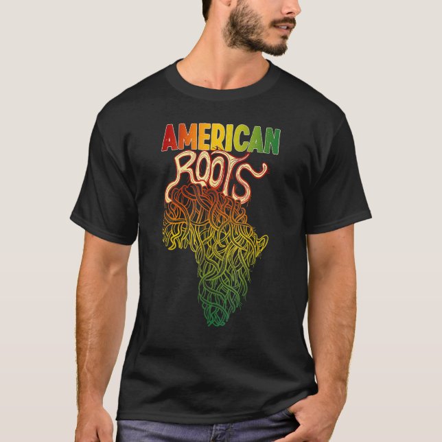 Camiseta Africa Roots With African Expat Pan Africa Map Bla (Anverso)