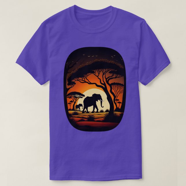 Camiseta África Sabana Elefante Ama Safari Africano Vacati (Diseño del anverso)