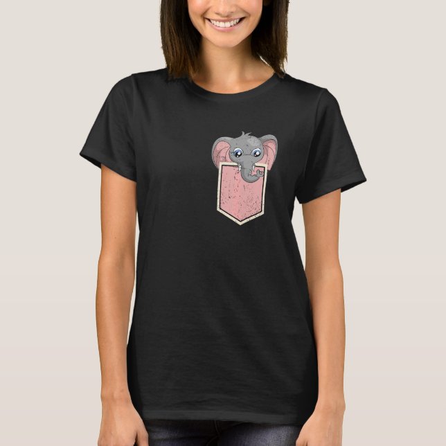 Camiseta Africa Safari Animal Pocket Baby Elephant (Anverso)