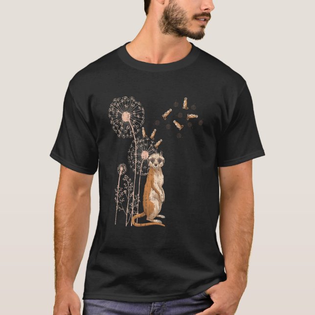 Camiseta África Safari Zoo Animal Dandelion Meerkat 1 (Anverso)