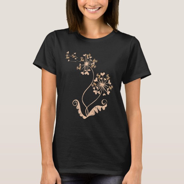 Camiseta Africa Safari Zoo Animal  Hearts Dandelion Giraffe (Anverso)