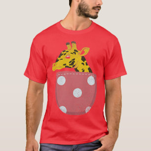 Camiseta África Safari Zoo Animal Lover Cute Pocket Giraffe