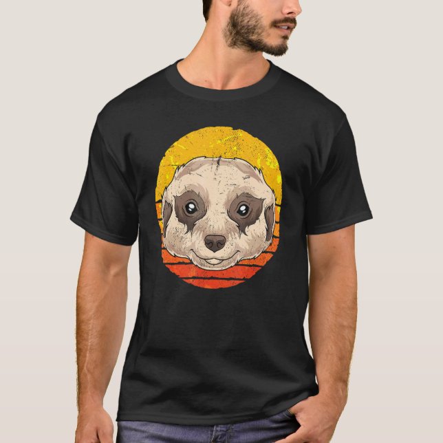 Camiseta Africa Safari Zoo Animal  Retro Meerkat (Anverso)