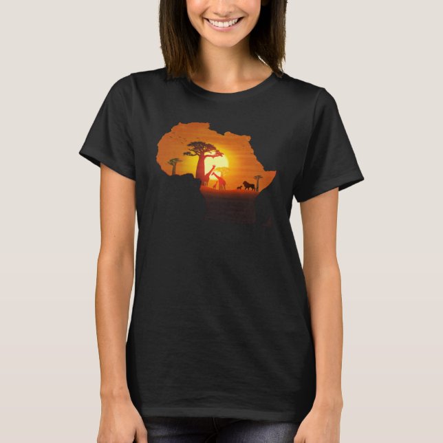 Camiseta Africa Savannah Continent Lion African King Cradle (Anverso)