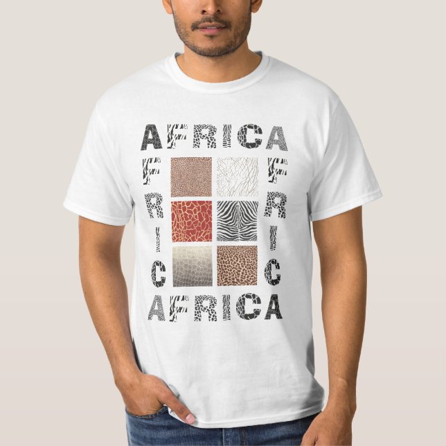 Camiseta África - texto y animal salvaje de la textura (Anverso)