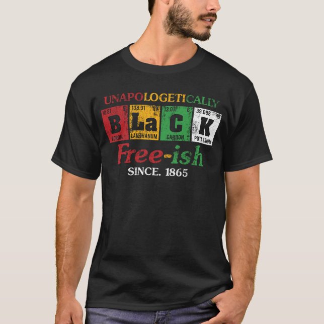 Camiseta Africa Unapologetically Black Free-ish Since 1865  (Anverso)