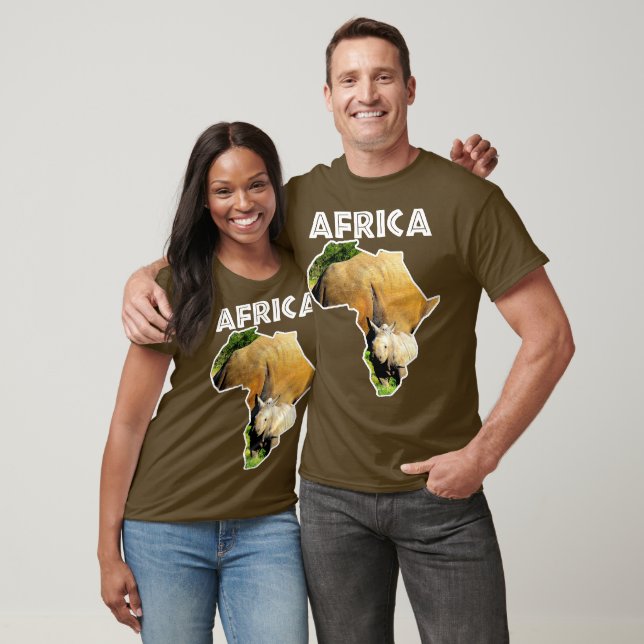 Camiseta Africa Wildlife Map Rhino Calf (Unisexo)