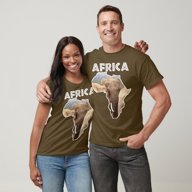 Camiseta Africa Willife Map Elephant Family (Unisexo)