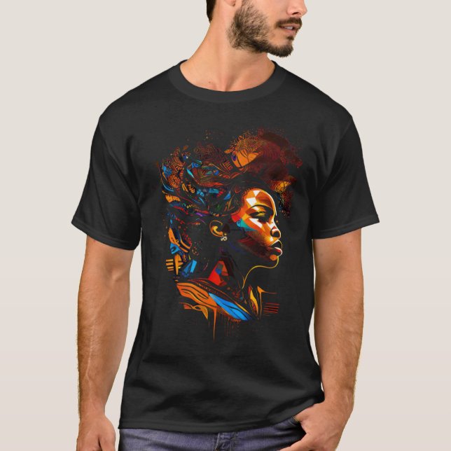 Camiseta African Abstract Colorful Melanin Black Excellence (Anverso)