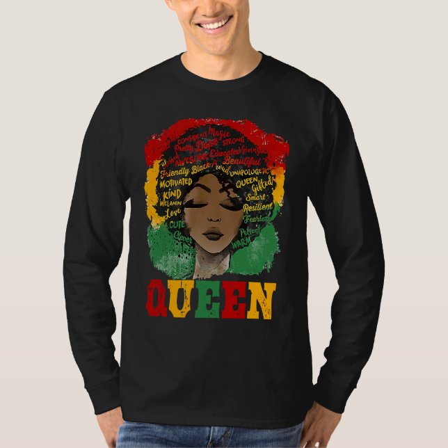 Camiseta African Afro Queen Strong Black Women Black Histor (Anverso)