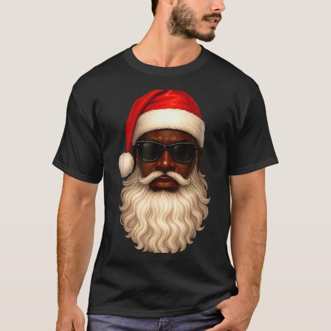 Camiseta African American Cool Santa Claus Christmas Pajama (Anverso)
