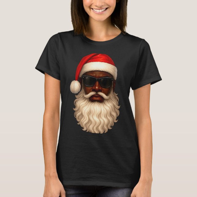 Camiseta African American Cool Santa Claus Christmas Pajama (Anverso)