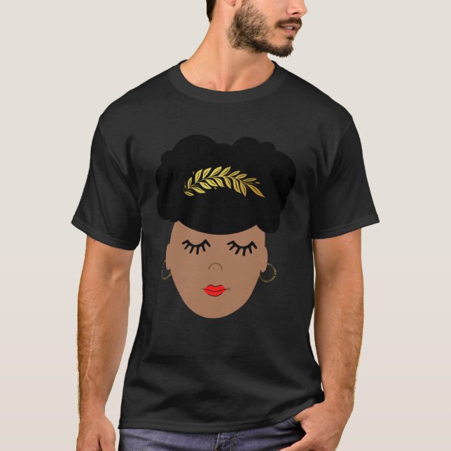 Camiseta African American Divine Queen With Afro Puff (Anverso)