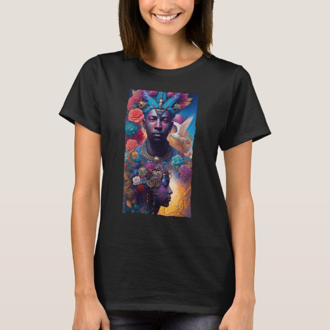 Camiseta African American Man and Woman Mystical Fantasy AI (Anverso)