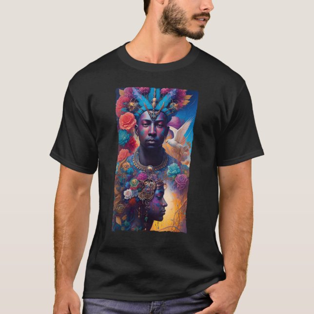 Camiseta African American Man and Woman Mystical Fantasy AI (Anverso)