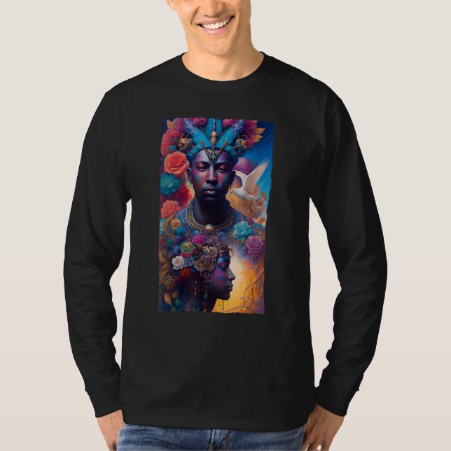Camiseta African American Man and Woman Mystical Fantasy AI (Anverso)