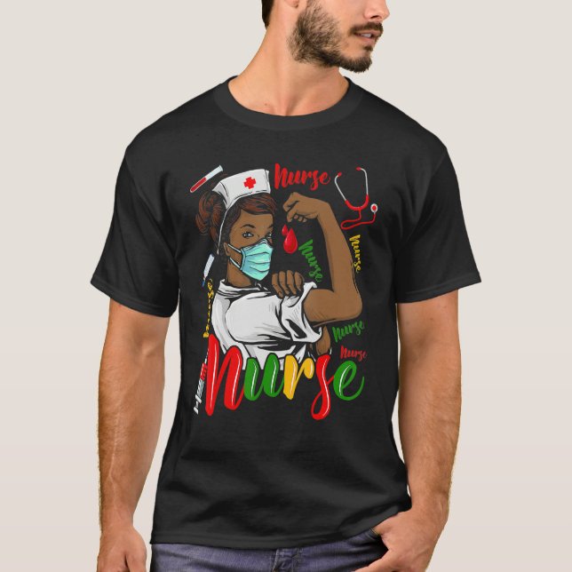 Camiseta African American Nurse Black History Month Pride B (Anverso)