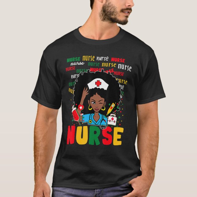 Camiseta African American Nurse Black History Month Pride B (Anverso)