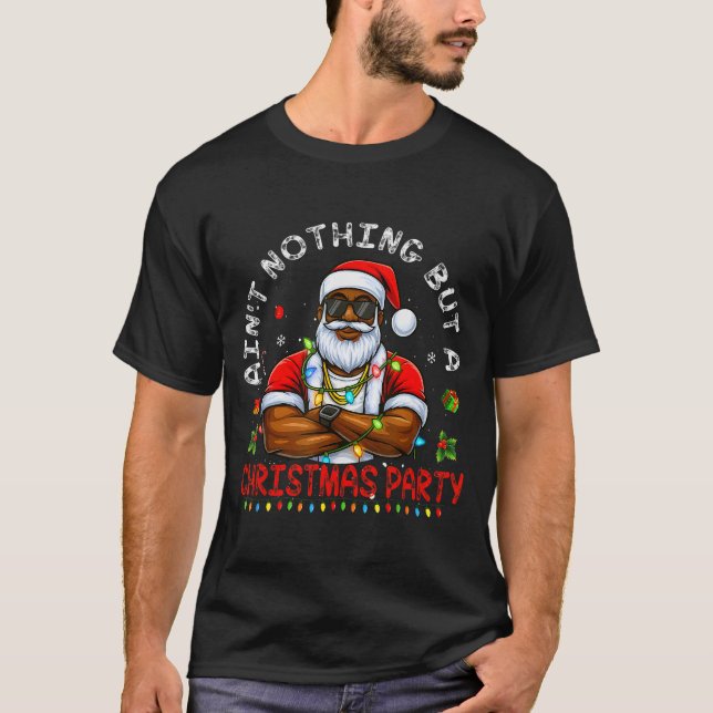 Camiseta African American Santa Claus Christmas Pajama Menw (Anverso)