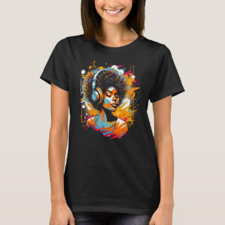 Camiseta African American Woman Black Girl Music Graffiti G