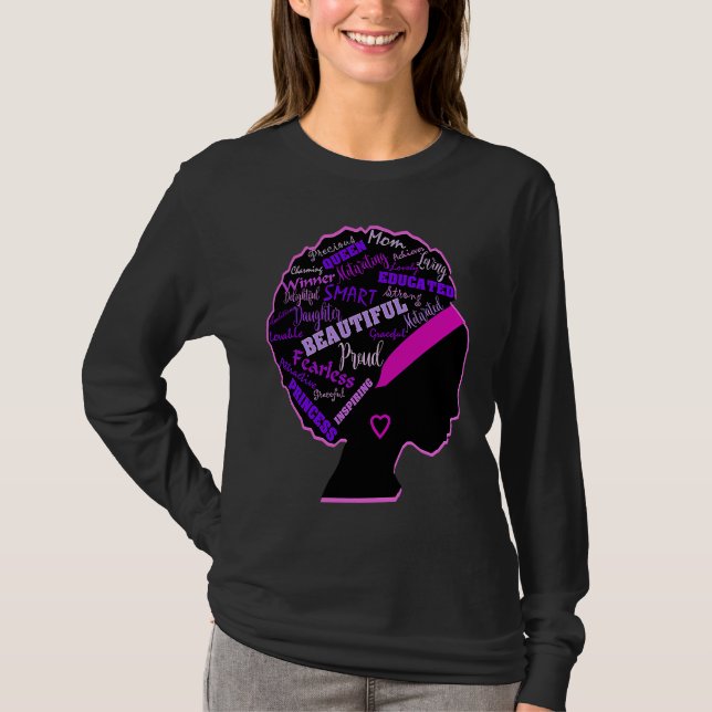 Camiseta African American Women Afro Wordal Word Hair Women (Anverso)