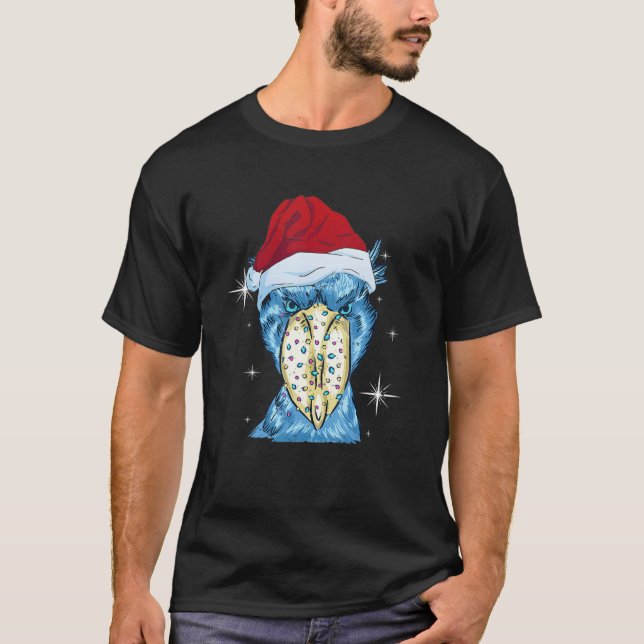 Camiseta African Bird Christmas Shoebill Santa Hat Shoebill (Anverso)