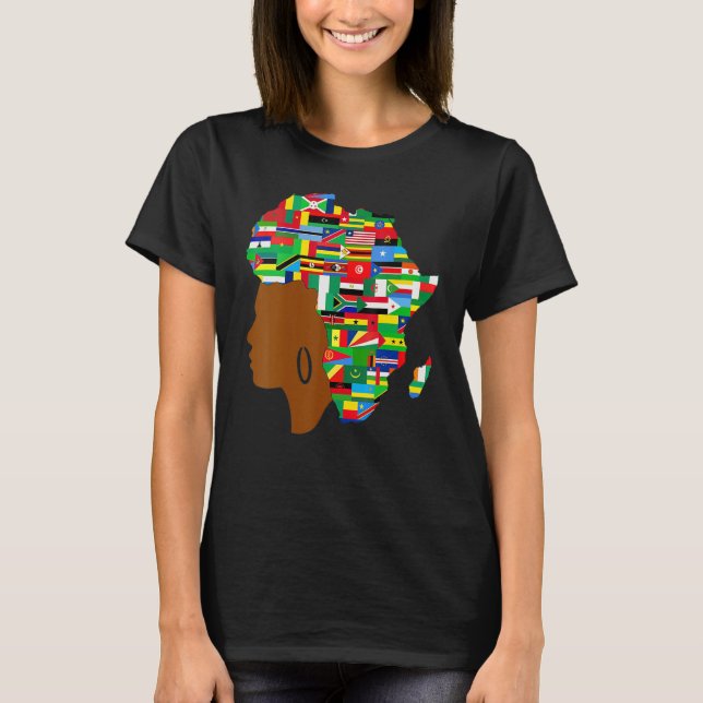 Camiseta African Black Queen Map Of Africa Black History (Anverso)