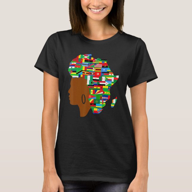 Camiseta African Black Queen Map Of Africa Black History Wo (Anverso)