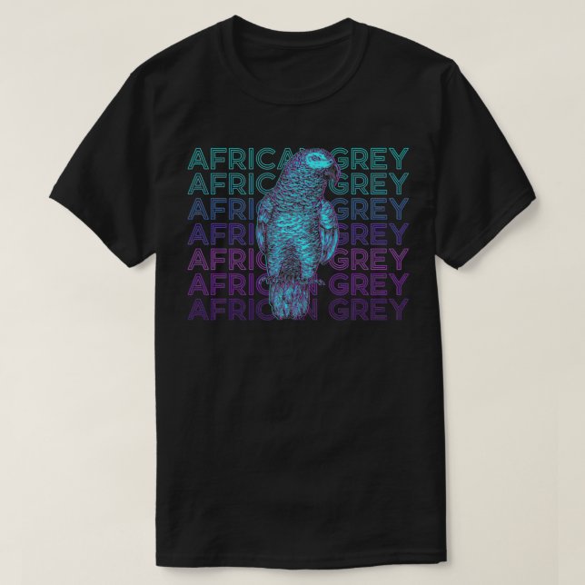 Camiseta African Grey Parrot Retro African Grey Premium  (Diseño del anverso)