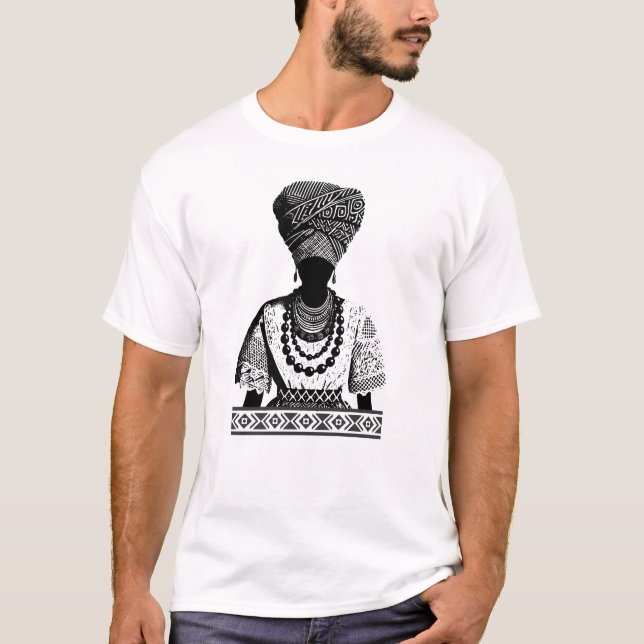 Camiseta African Heritage Headwrap Silhouette (Anverso)