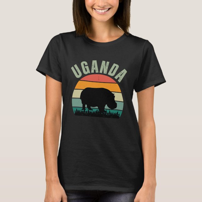 Camiseta African Hippos in Uganda Hippopotamus Safari (Anverso)