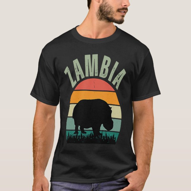 Camiseta African Hippos in Zambia, Hippopotamus Safari (Anverso)