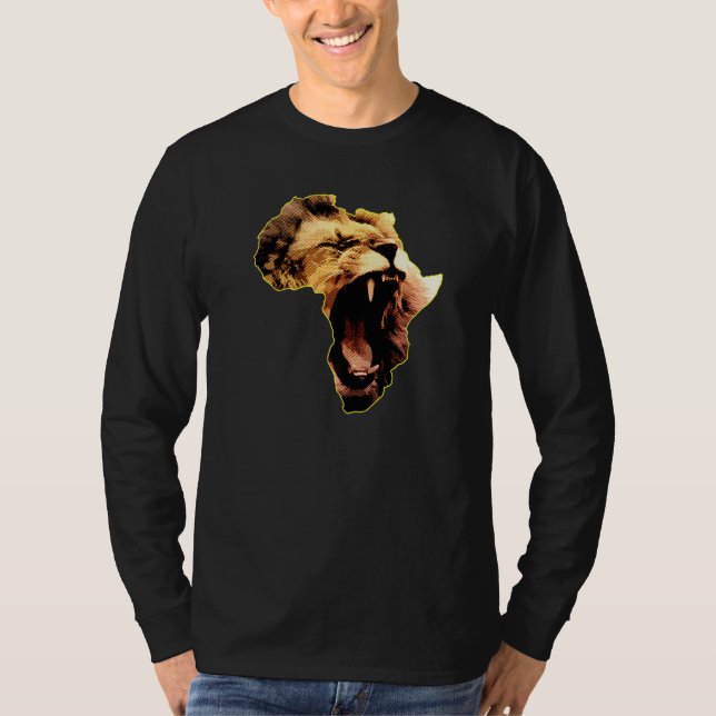 Camiseta African Lion Roaring Safari Culture Africa Map   (Anverso)