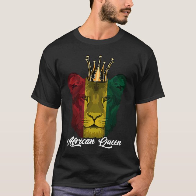 Camiseta African Queen Lion Black History Month BLM Pride B (Anverso)