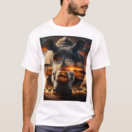 Camiseta African Rhino & Giraffe back Bushveld Sunset