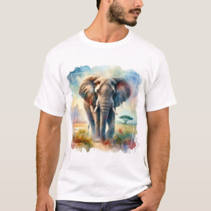 Camiseta African Savanna Elephant 140724AREF113 - Watercolo