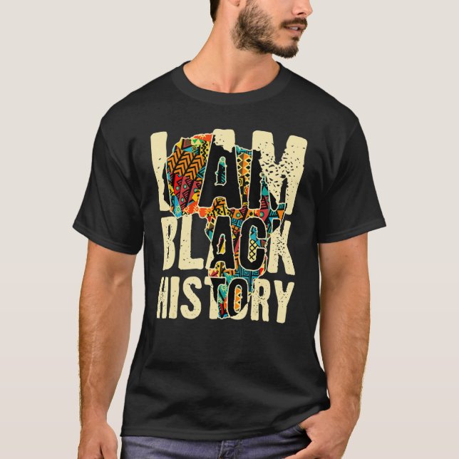 Camiseta African Style Africa Continent I Am Black History  (Anverso)