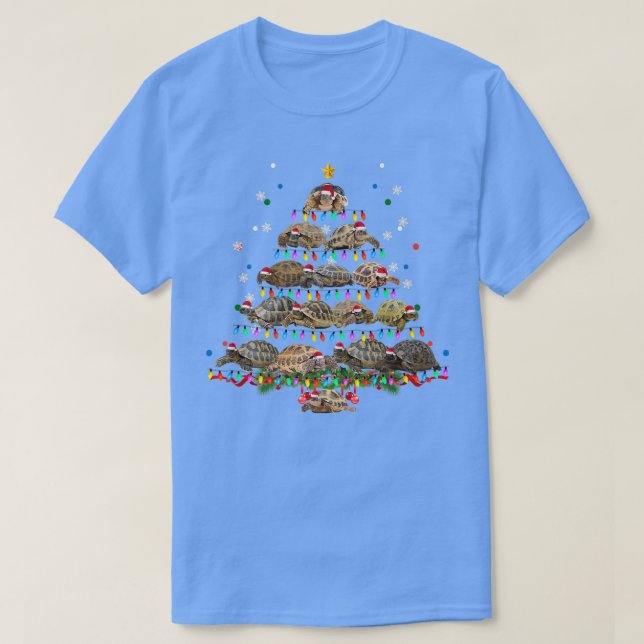 Camiseta African Sulcata Tortoise Christmas Tree Funny Mars (Diseño del anverso)