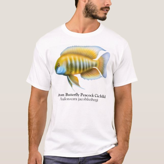 Camiseta africana del Cichlid del pavo real de (Anverso)