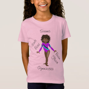Camiseta Africano-americano gimnástico, ojos marrones, mora