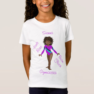 Camiseta Africano-americano gimnástico, ojos marrones, mora
